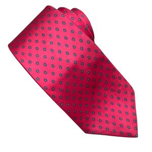 Vtg Christian Dior Monsieur Silk Tie Red Blue Floral Print 3" Wide Made in Italy